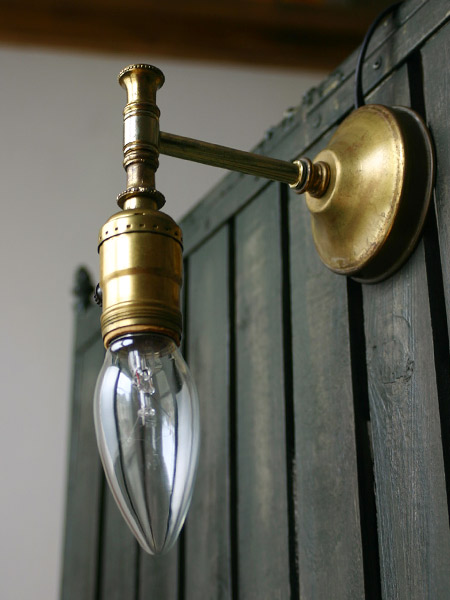 ヴィンテージ真鍮製ウォールランプ/アンティーク壁掛けライト照明 - Hi-Romi.com