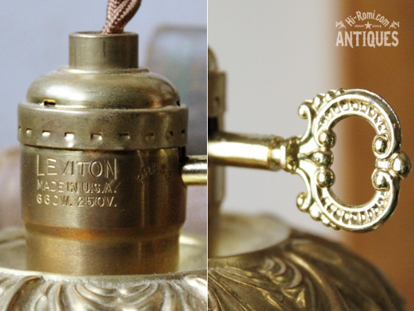 真鍮製フレームダブルカットティアドロッププリズム１灯ミニシャンデリア/アンティーク照明ペンダントランプ