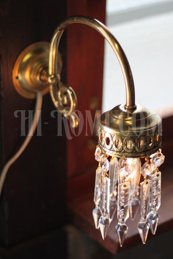 ヴィンテージ真鍮カップシェード１灯アロープリズムブラケットA/アンティークウォールランプ照明