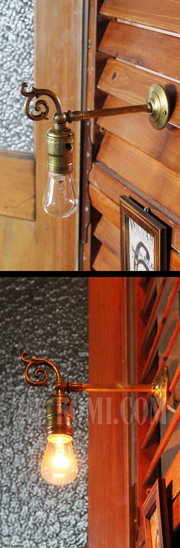 ヴィンテージヴィクトリアン調真鍮飾りのブラケットランプA/アンティーク照明