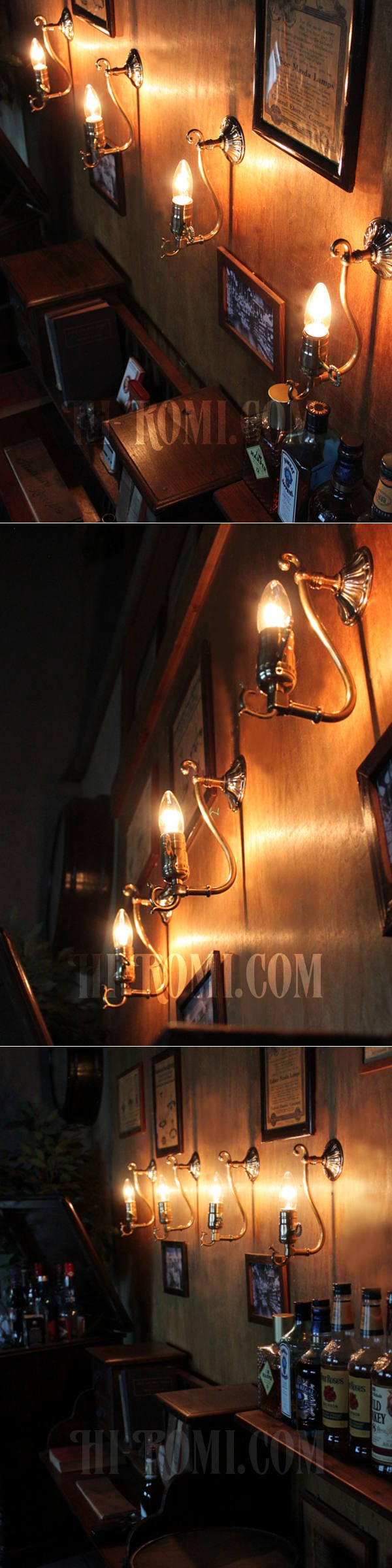 LEVITON社製真鍮ソケット付きコロニアルフォーリッジスクロールミニブラケットランプＡ/アメリカンヴィクトリアン壁掛照明ウォールランプ