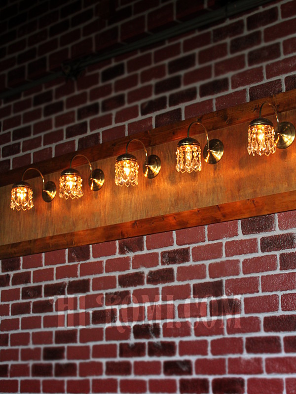 アメリカヴィンテージガラス製フレンチカットプリズム付コロニアルブラケットランプA/ヴィクトリアンアンティーク壁面照明
